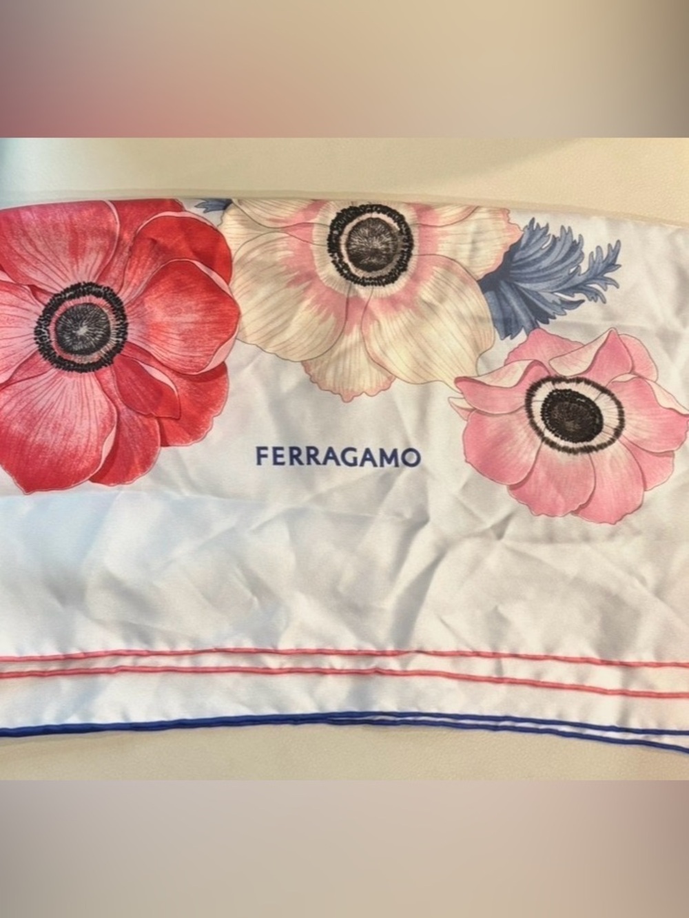 Ferragamo Anemone Floral Silk Scarf - Picture 3 of 6